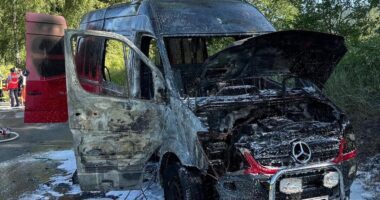 B3 – Sprinter geriet auf Parkplatz bei Drachselsried in Brand