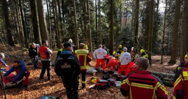 THL Rettung #Waldunfall mit eingeklemmter Person