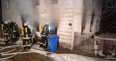 B3 – Hund stirbt bei Zimmerbrand in der Gemeinde Zachenberg – zwei Personen verletzt