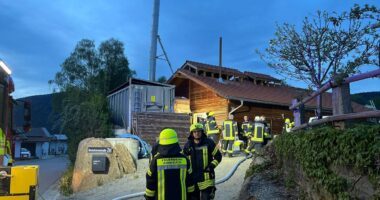 B4 – Großalarm wegen Schmorbrand – starke Rauchentwicklung in Arnbrucker Heizkraftwerk