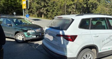 THL 1 – VU#mit PKW – Blechschaden auf der B85, Abzweigung March