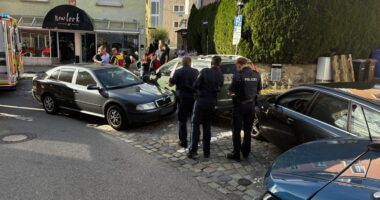 THL 1 VU#mit PKW – Fahrer hat medizinischen Notfall und baut Unfall